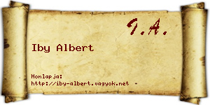 Iby Albert névjegykártya
